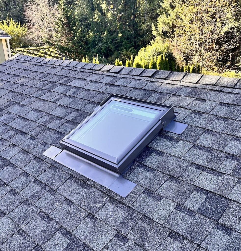 Skylight install in roof