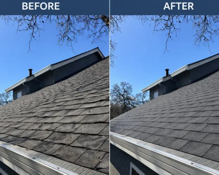 Before and After roof repair service